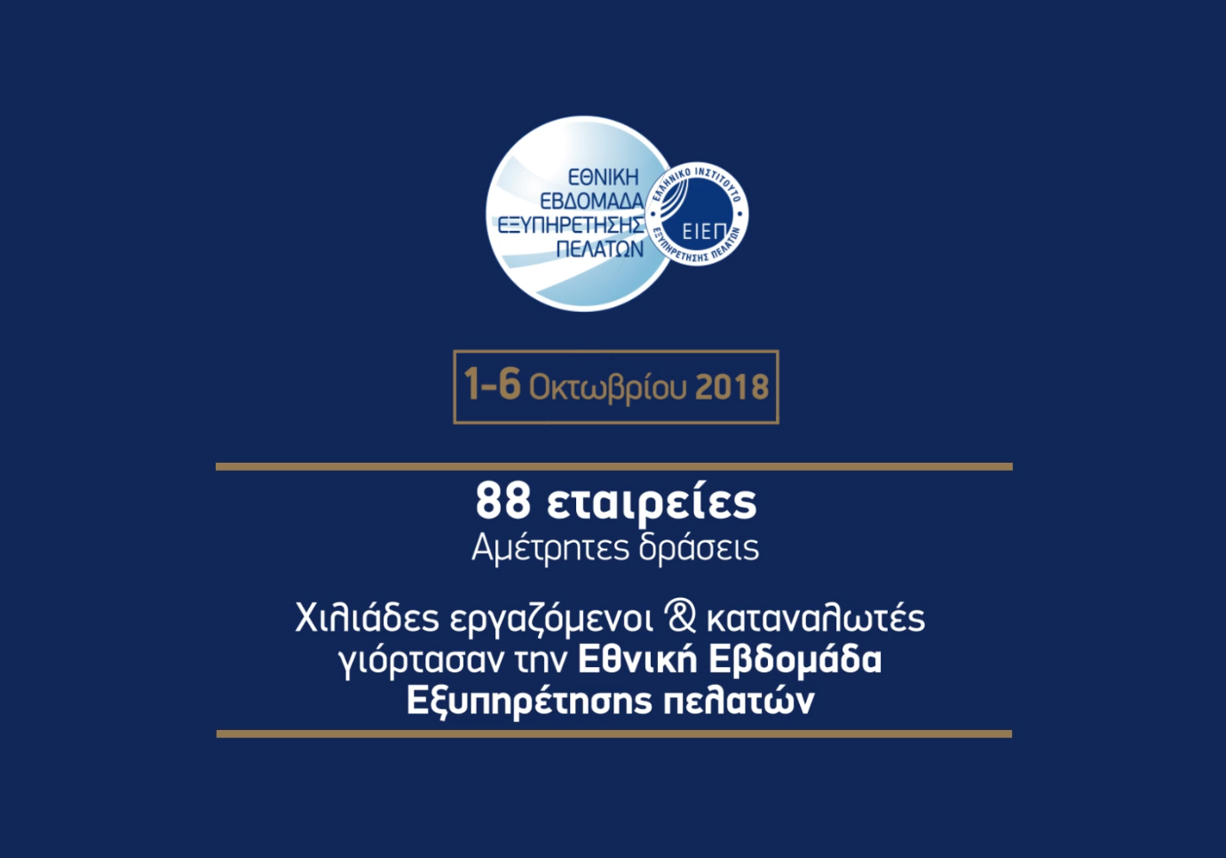 88 εταιρείες γιόρτασαν την Εθνική Εβδομάδα Εξυπηρέτησης Πελατών 2018